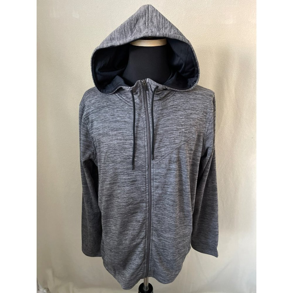 Balance Collection Gray Static Lightweight Full Zip Hooded Jacket, Large